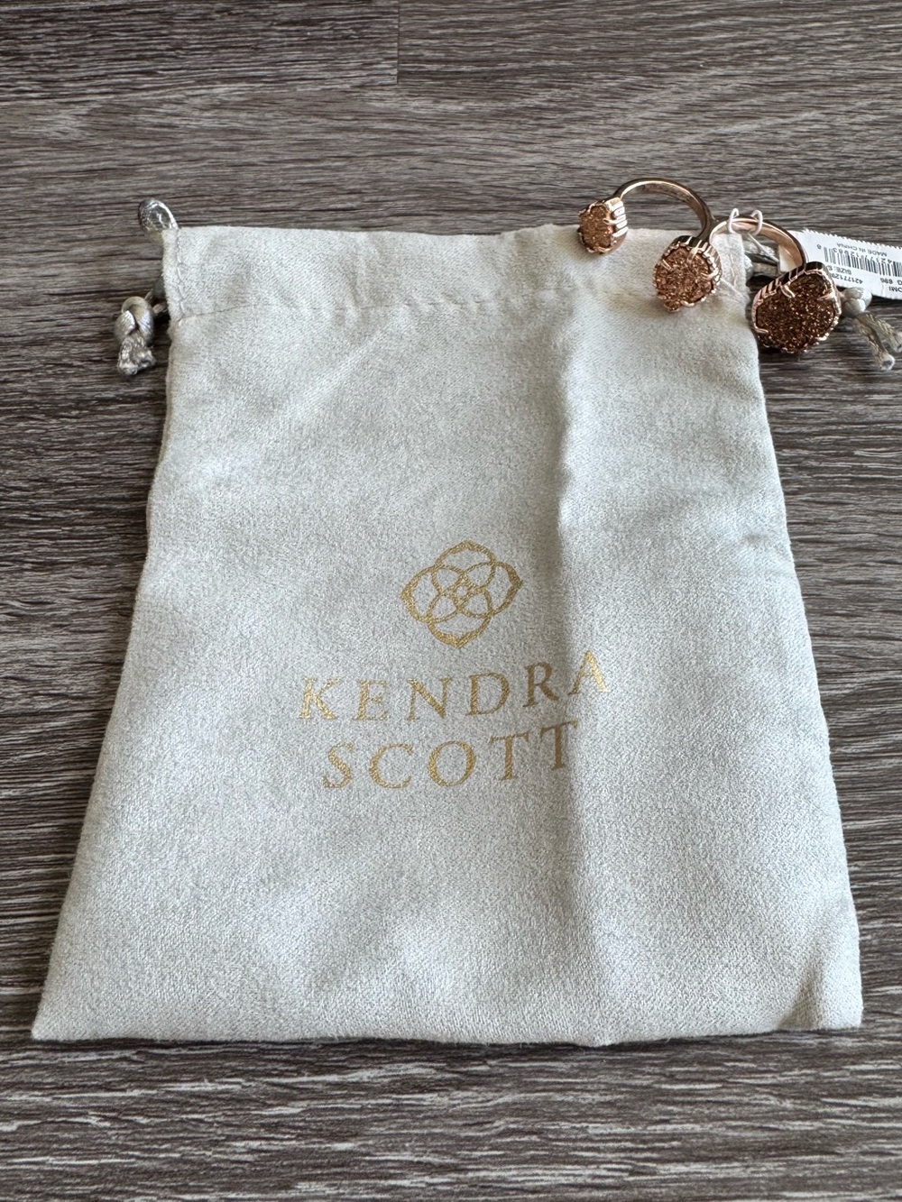 Kendra Scott Rose Gold Drusy Naomi Ring Size S/M